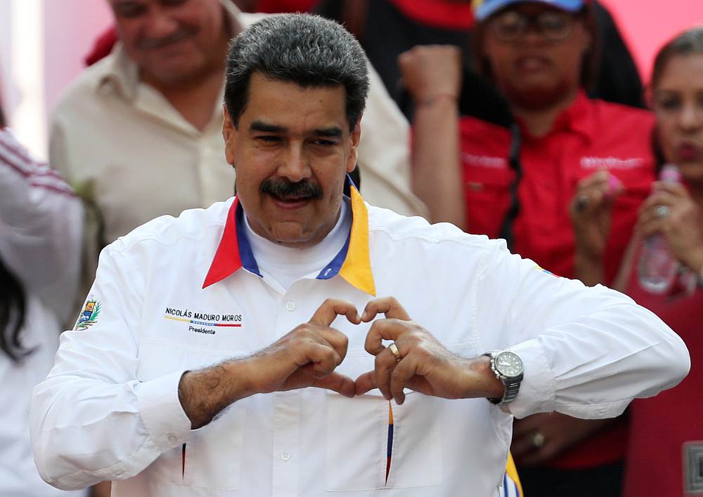 Venezuela's President Nicolas Maduro gestures during a rally in support of the government in Caracas May 20, 2019. u00e2u20acu201d Reuters pic