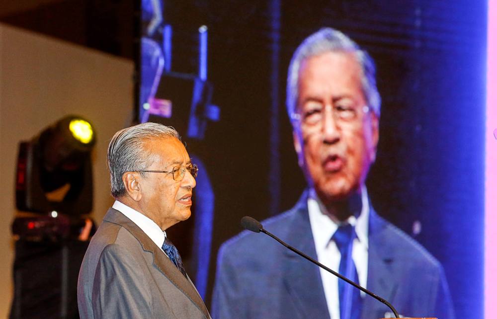 Prime Minister Tun Dr Mahathir Mohamad speaks during the National Teacheru00e2u20acu2122s Day Celebration at Spice Arena in George Town May 16, 2019. u00e2u20acu2022 Picture by Sayuti Zainudin