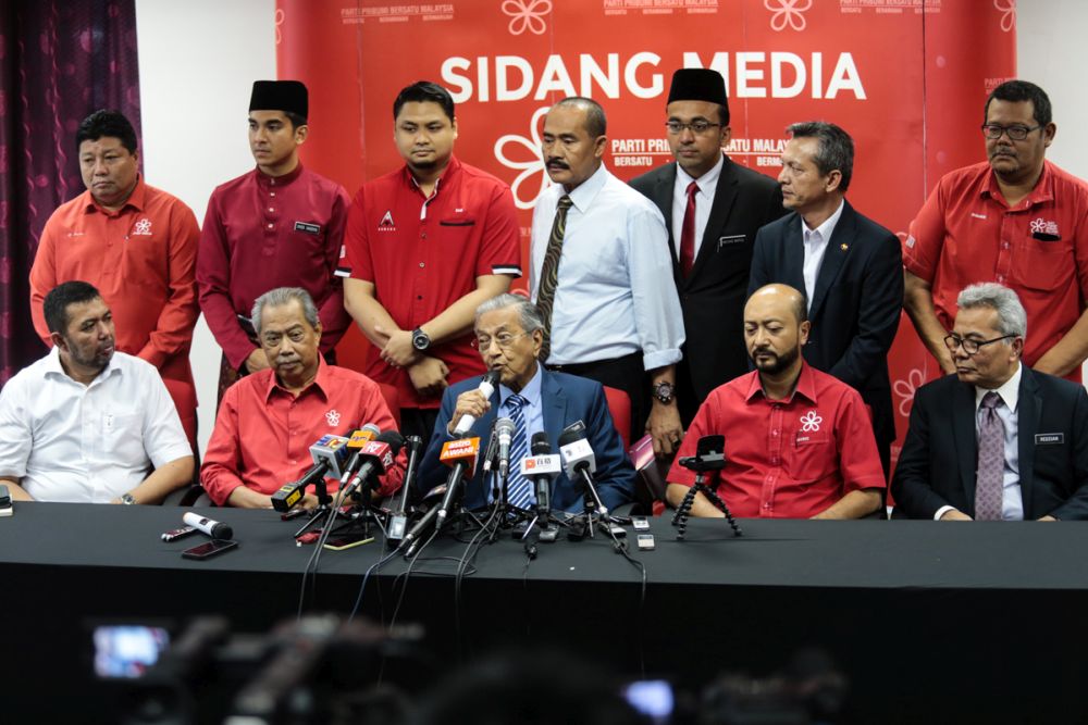 PPBM chairman Tun Mahathir Mohamed speaks to reporters during a press conference in the Yayasan Selangor building May 28,2019. u00e2u20acu201d Picture by Ahmad Zamzahuri