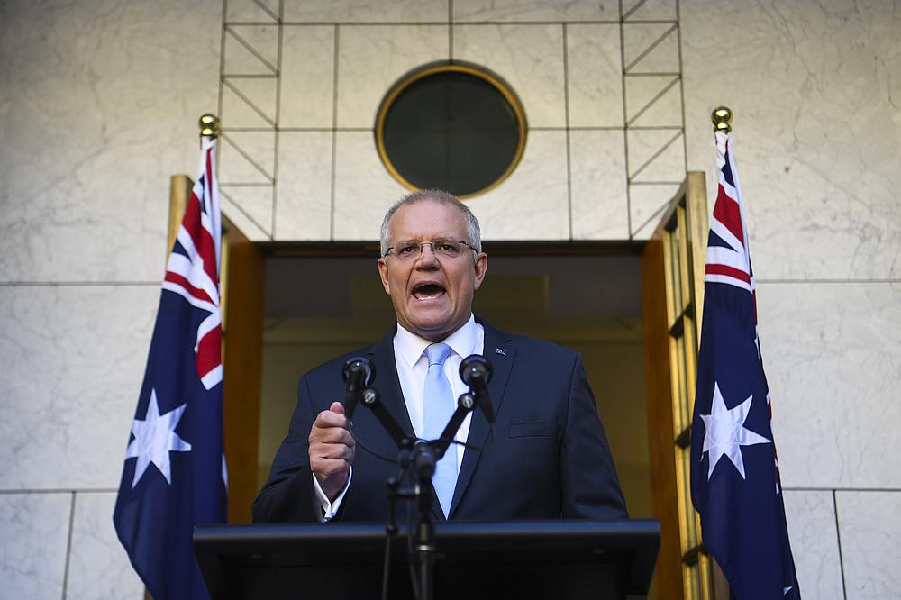 Australian Prime Minister Scott Morrison speaks to the media during a news conference at Parliament House in Canberra April 11, 2019. u00e2u20acu201d AAP Image/Lukas Coch via Reuters