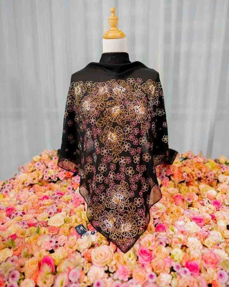 The most expensive tudung in the world is priced at RM50,000. u00e2u20acu2022 Picture via Facebook/ Bawal Exclusive