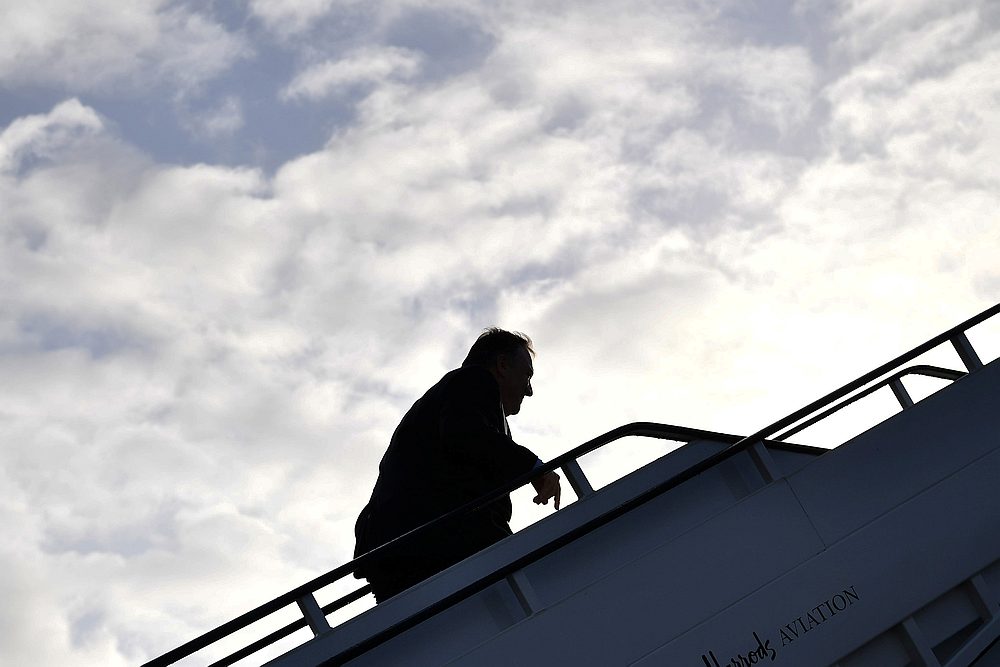 US Secretary of State Mike Pompeo boards a plane before departing from London Stansted Airport May 9, 2019. u00e2u20acu201d Reuters pic