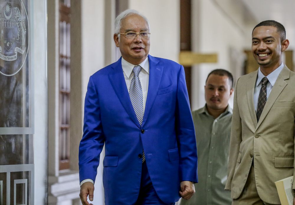 Datuk Seri Najib Razak is pictured at the Kuala Lumpur High Court May 6, 2019. u00e2u20acu201d Picture by Firdaus Latif