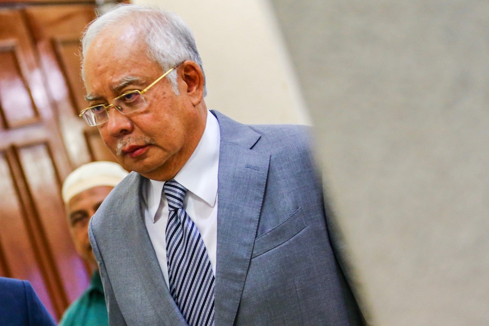 Datuk Seri Najib Razak is seen at the Kuala Lumpur Court Complex May 29, 2019. u00e2u20acu201d Picture by Hari Anggara