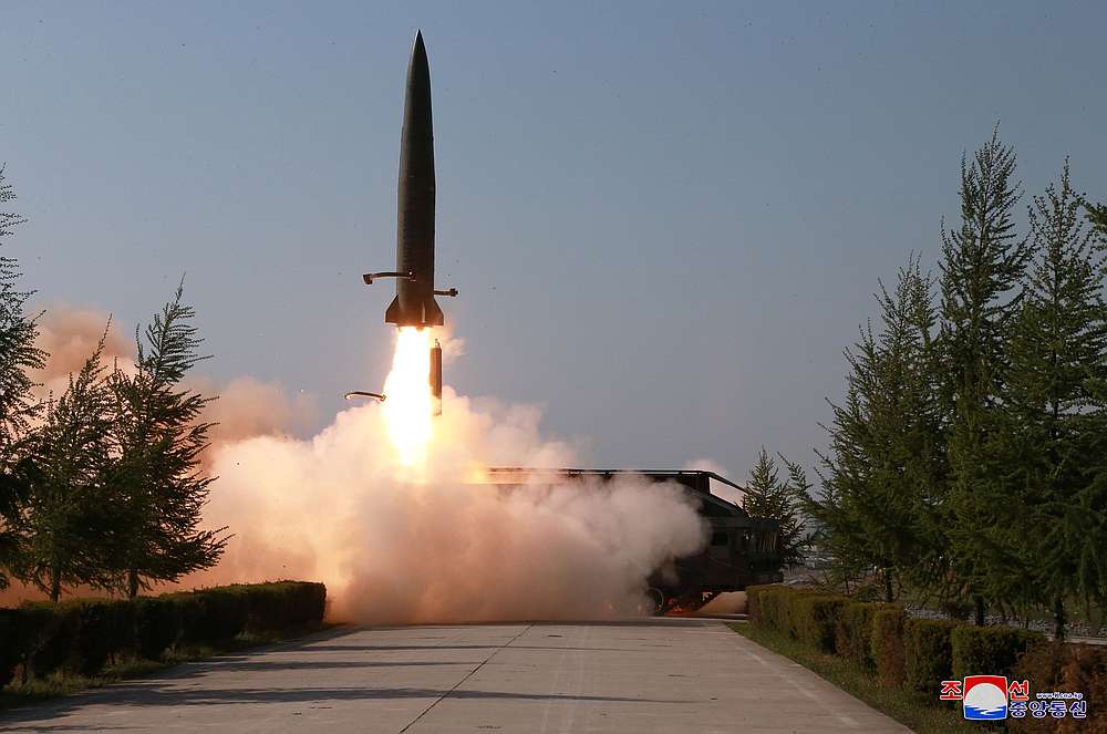 A missile is seen launched during a military drill in North Korea May 10, 2019. u00e2u20acu201d Korean Central News Agency (KCNA) pic via Reuters