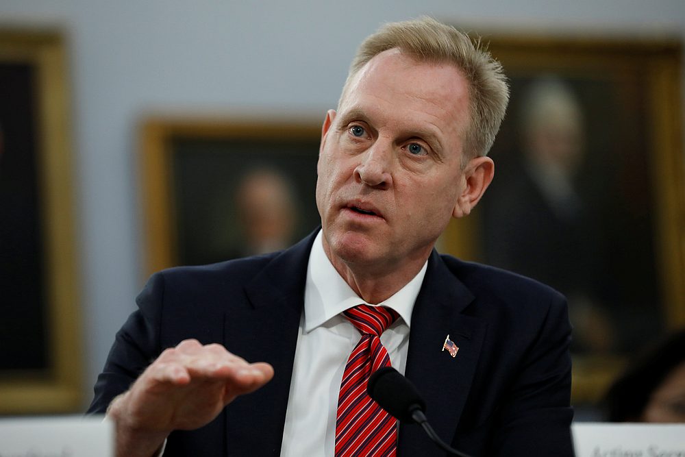 Acting US Defence Secretary Patrick Shanahan testifies before a House Appropriations Defence Subcommittee hearing on Capitol Hill in Washington May 1, 2019. u00e2u20acu201d Reuters pic 