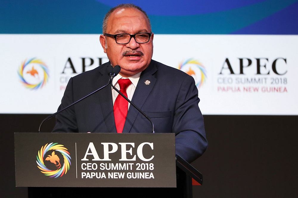Papua New Guinea's Prime Minister Peter O'Neill speaks during the Asia-Pacific Economic Cooperation (APEC) CEO Summit in Port Moresby November 16, 2018. u00e2u20acu201d AFP pic 