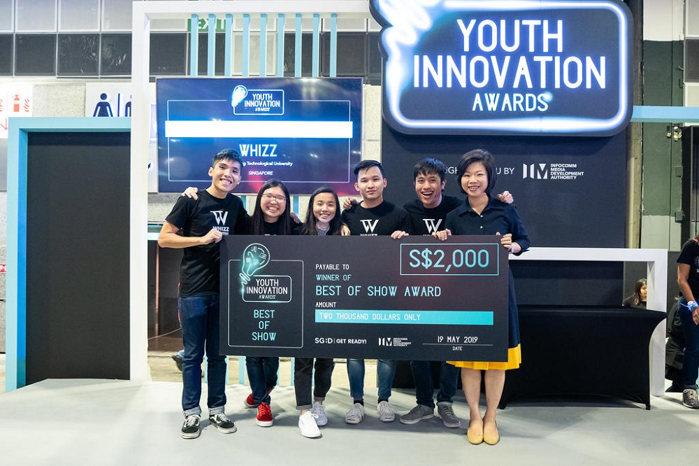 The Nanyang Technological University undergraduates won two awards for their Whizz Scooters project at the IMDA Youth Innovation Awards. u00e2u20acu201d Picture courtesy of Singapore Info-communications Media Development Authority via TODAY