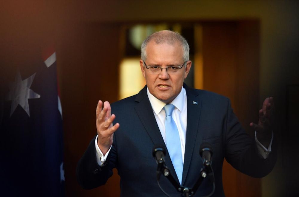 Prime Minister Scott Morrison speaks to the media during a press conference at Parliament House in Canberra, Australia, April 11, 2019. u00e2u20acu201d AAP Image/Mick Tsikas via Reuters