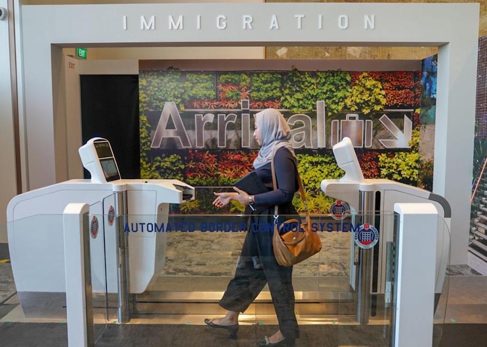 Demonstration of a prototype of the Automated Border Control System, which will enable contactless immigration clearance from 2022. u00e2u20acu201d TODAY pic