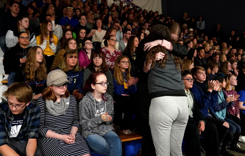 People listen at a vigil for the victims of the shooting at the Science, Technology, Engineering and Math (STEM) School in Highlands Ranch, Colorado, US, May 8, 2019. u00e2u20acu201d Reuters pic
