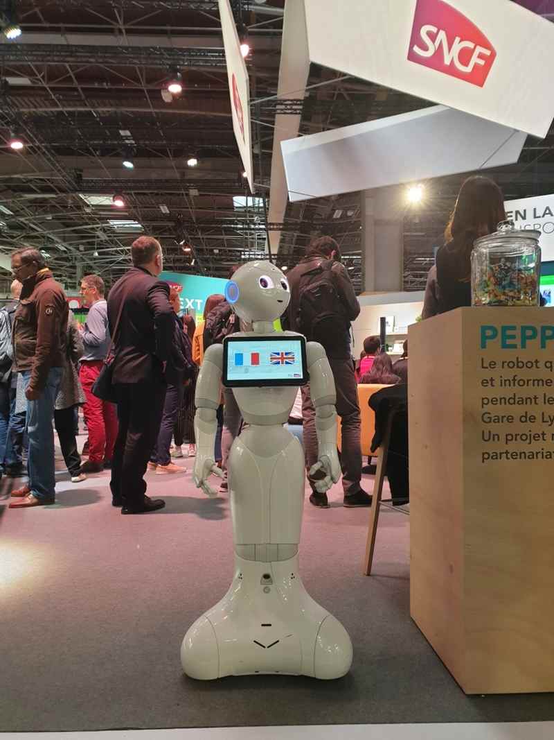 Pepper robots by Softbank Robotics could be found peppered all over the conference halls offering assistance. ― AFP pic