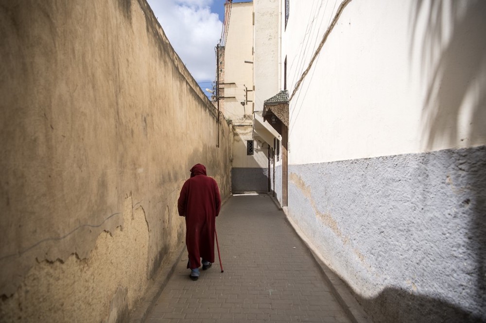 A man walks in the 9th century walled medina in the ancient Moroccan city of Fez April 11, 2019. u00e2u20acu201d AFP pic
