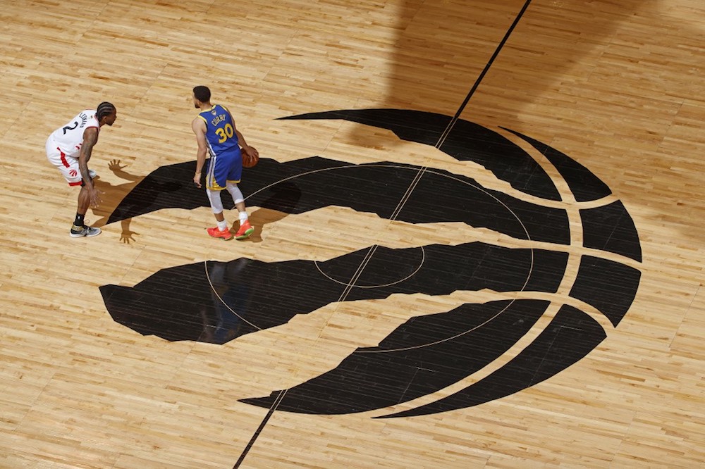 Kawhi Leonard of the Toronto Raptors guards Stephen Curry of the Golden State Warriors during Game Two of the NBA Finals at Scotiabank Arena in Toronto June 2, 2019. u00e2u20acu201d AFP pic