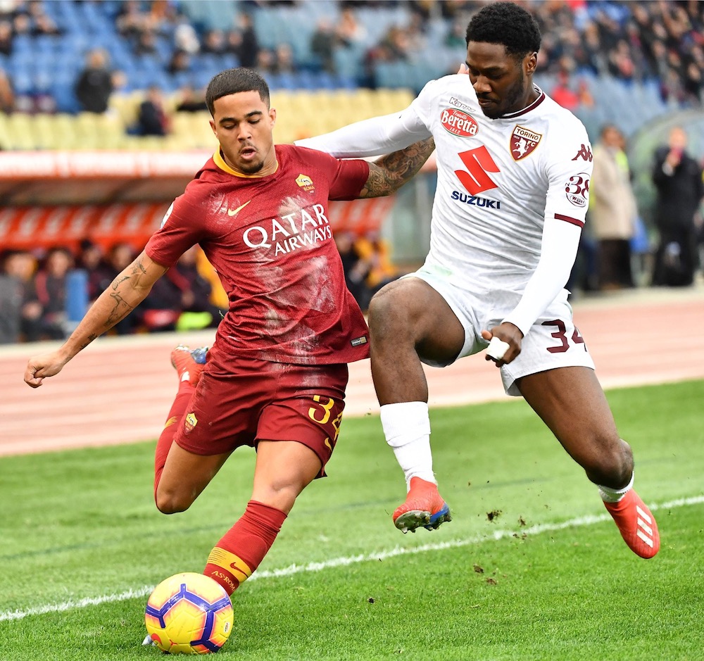 Torinou00e2u20acu2122s Nigerian defender Ola Aina (right) during the Italian Serie A football match AS Roma vs Torino on January 19, 2019 at the Olympic stadium in Rome. u00e2u20acu201d AFP pic