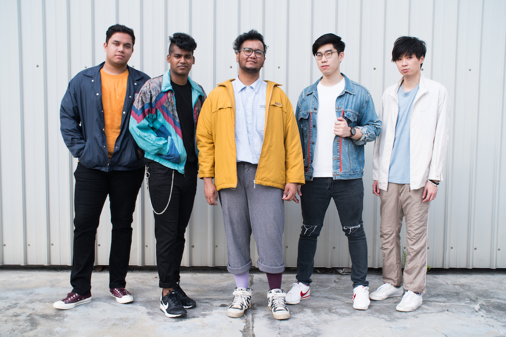 Lost Spaces consists of members (from left to right) Imran Marshall, Kyle Emmanuel, Samuel Lopez, Lim Yi Shien, and Lim Hong Koon. — Picture by Adrian Chua