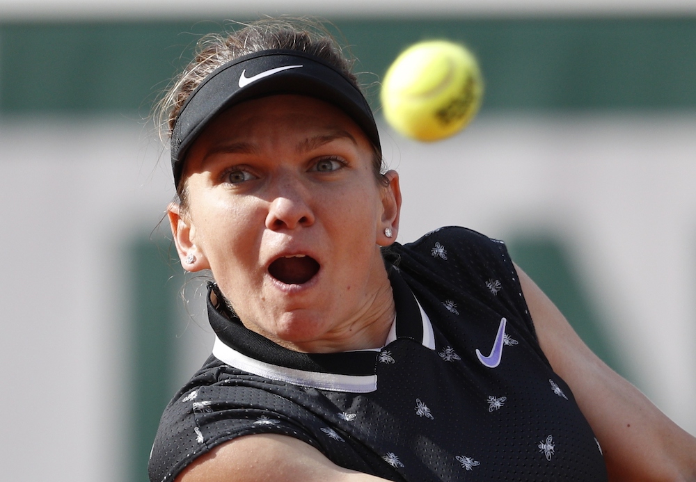 Romaniau00e2u20acu2122s Simona Halep in action during her fourth-round match against Polandu00e2u20acu2122s Iga Swiatek at the 2019 French Open in Paris June 3, 2019. u00e2u20acu201d Reuters pic