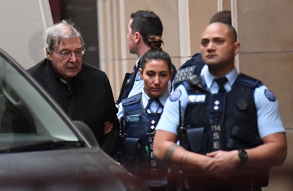 Cardinal George Pell arrives at the Supreme Court of Victoria in Melbourne June 6, 2019. u00e2u20acu201d Picture courtesy of AAP Image/Julian Smith/via Reuters