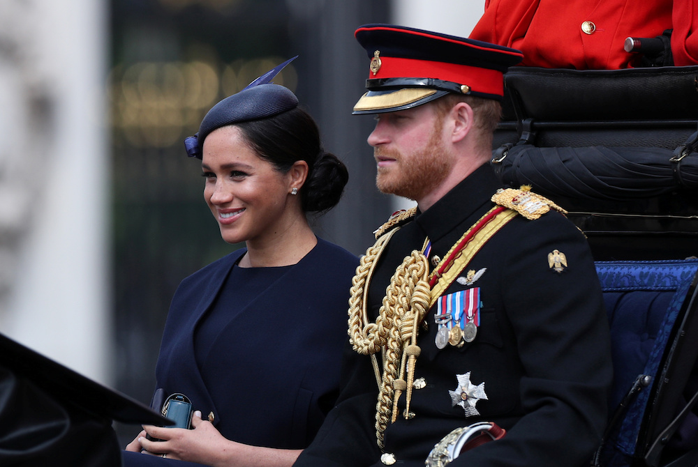 Britainu00e2u20acu2122s Prince Harry and Meghan, Duchess of Sussex take part in the Trooping the Colour parade in central London June 8, 2019. u00e2u20acu201d Reuters pic