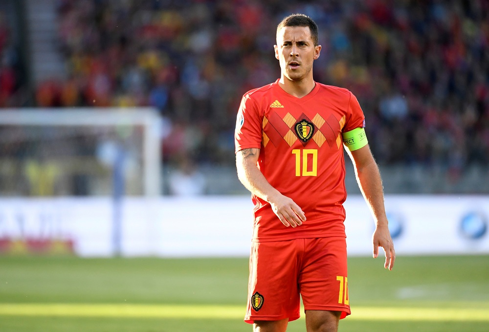 Belgiumu00e2u20acu2122s Eden Hazard during the match against Kazakhstan at the King Baudouin Stadium in Brussles June 8, 2019. u00e2u20acu201d Reuters pic