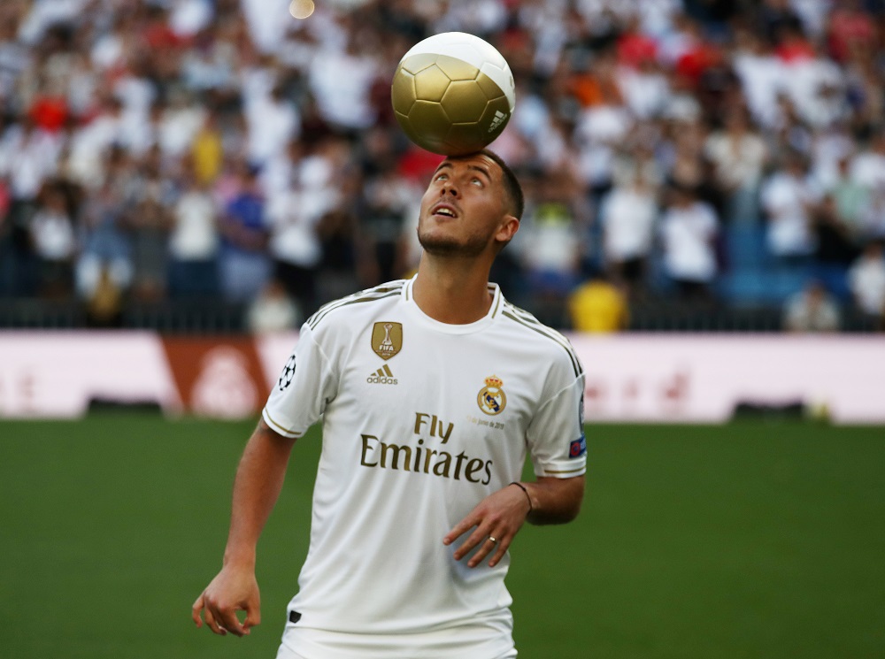 Real Madrid's Eden Hazard during the presentation at Santiago Bernabeu stadium in Madrid June 13, 2019. u00e2u20acu201d Reuters pic