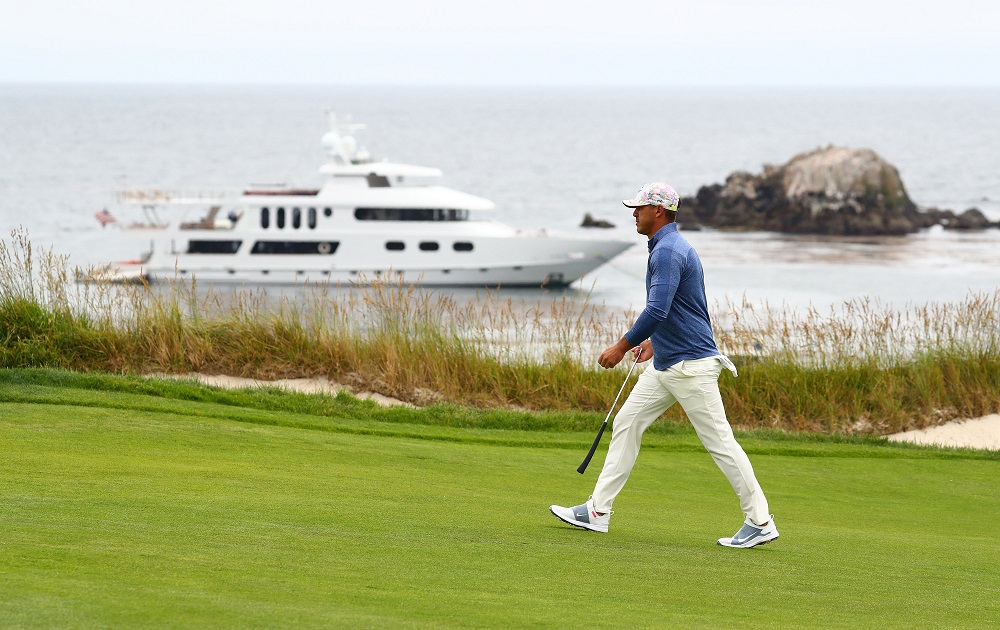 Brooks Koepka plays the fourth hole during the 2019 US Open golf tournament at Pebble Beach Golf Links June 13, 2019. u00e2u20acu201d Picture by Rob Schumacher-USA TODAY Sports via Reuters