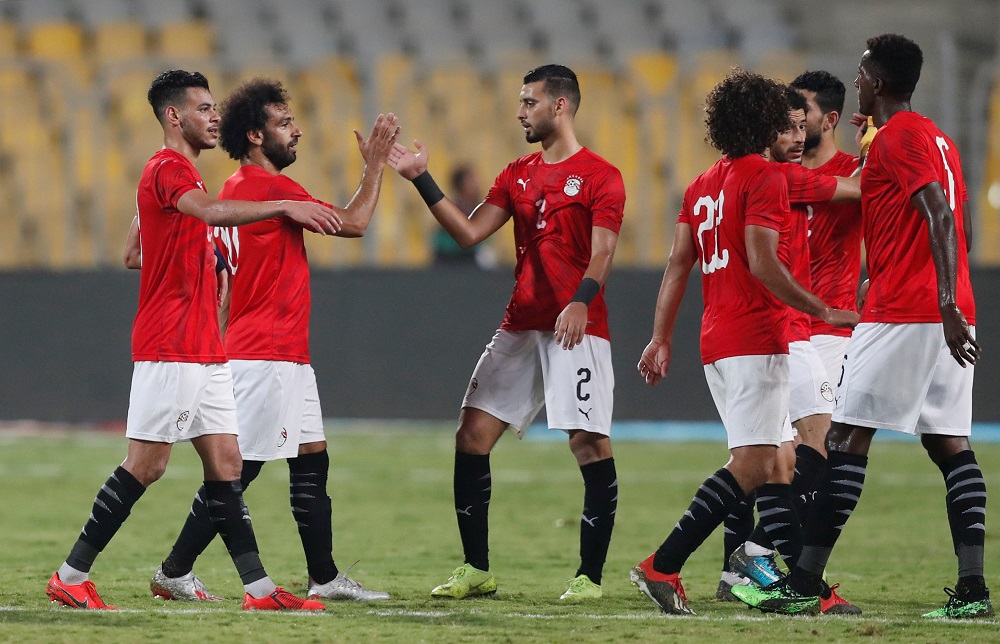 Egypt's Mohamed Salah and Baher El Mohamady celebrate after the match at Borg El Arab in Alexandria, Egypt June 16, 2019. u00e2u20acu201d Reuters pic