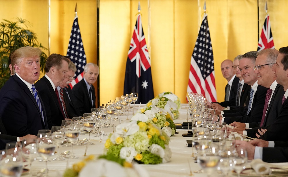 US President Donald Trump attends a bilateral dinner with the Prime Minister of Australia Scott Morrison, ahead of the G20 summit in Osaka June 27, 2019. u00e2u20acu201d Reuters pic