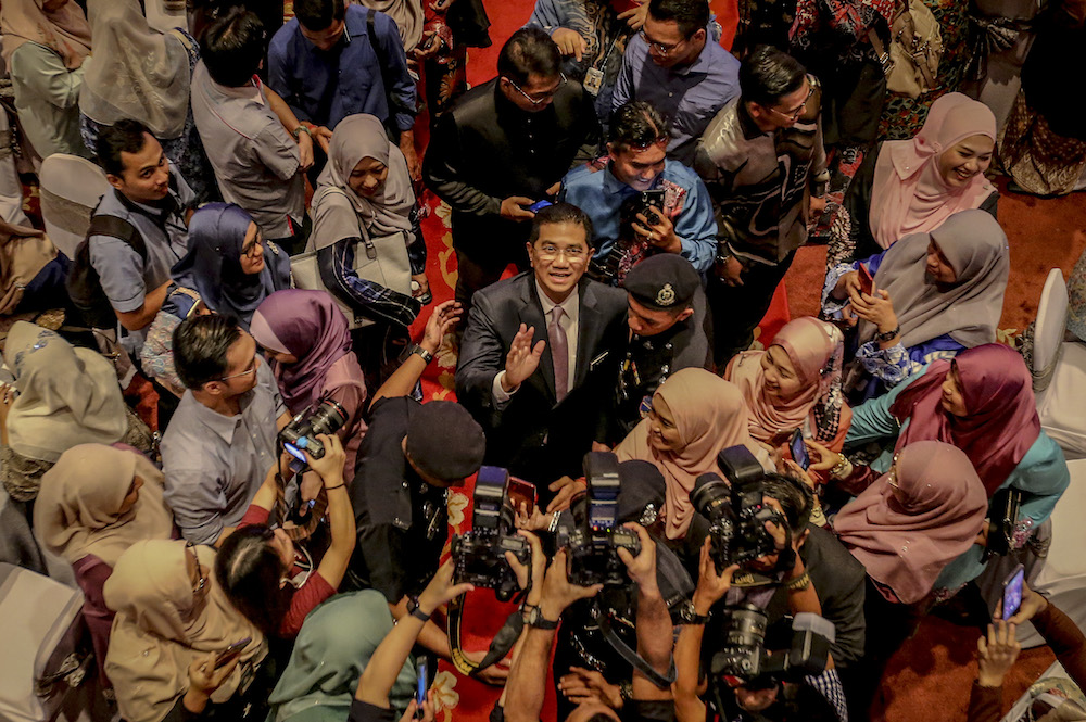 Economic Affairs Minister Datuk Seri Azmin Ali attends the Prime Ministeru00e2u20acu2122s Department Hari Raya Aidilfitri open house in Putrajaya June 20, 2019. u00e2u20acu201d Picture by Firdaus Latif