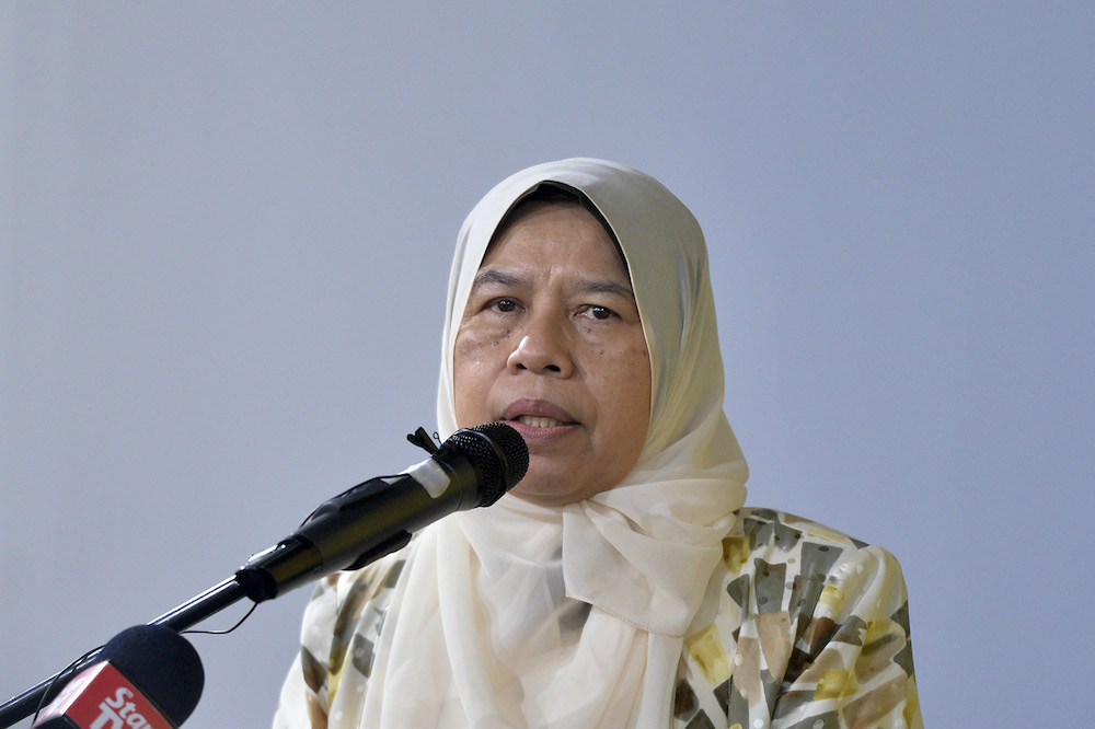Housing and Local Government Minister Zuraida Kamaruddin speaks during the Speedhome launch in Petaling Jaya June 3, 2019. u00e2u20acu201d Picture by Mukhriz Hazim