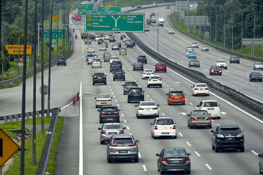 Traffic is seen along the North-South Expressway June 8, 2019, as viewed from the Sungai Buloh R&R. u00e2u20acu201d Picture by Mukhriz Hazim