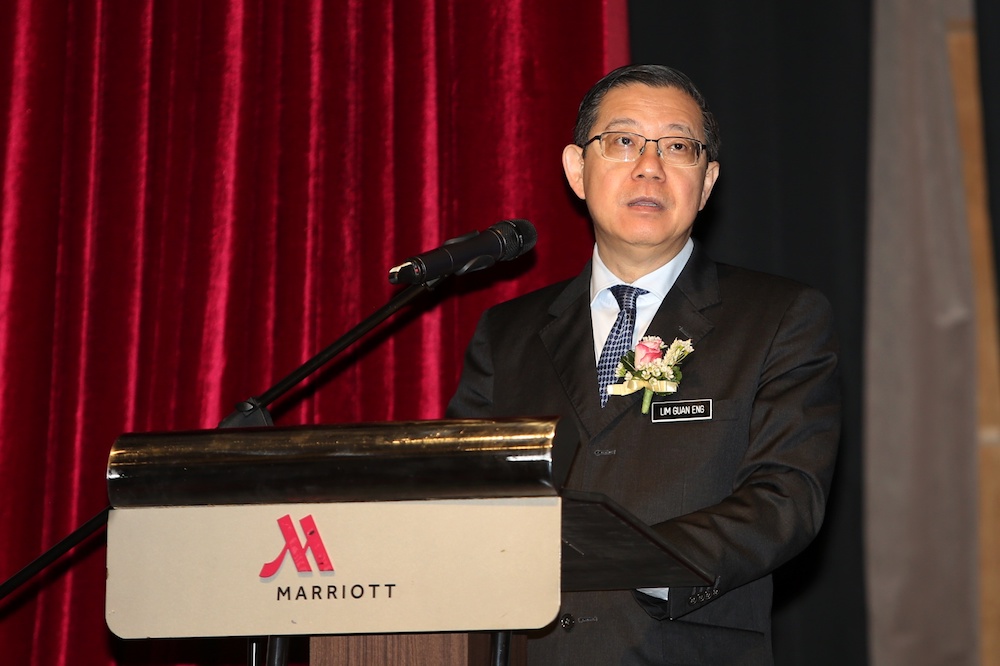 Finance Minister Lim Guan Eng addresses the shareholdersu00e2u20acu2122 agreement signing ceremony between Tasco Bhd and the Japan Overseas Infrastructure Investment Corp for Transport and Urban Development (JOIN) in Sepang June 11, 2019. u00e2u20acu201d Picture by Choo Choy May