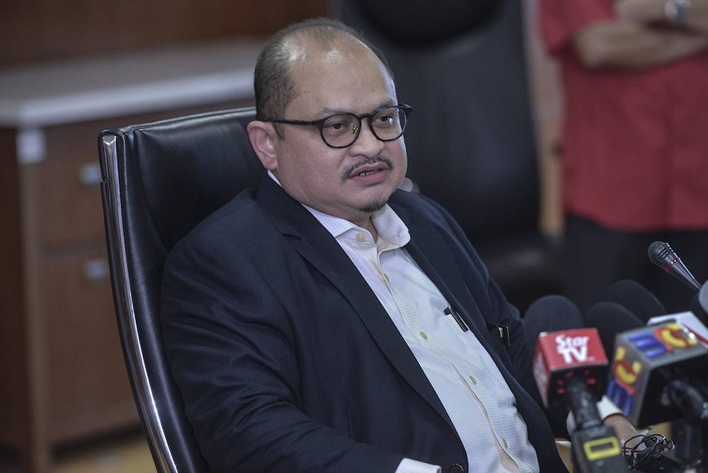 Datuk Seri Shamsul Iskandar Mohd Akin speaks to the media at the Primary Industries and Commodities Ministry in Putrajaya June 13, 2019. u00e2u20acu201d Picture by Shafwan Zaidon