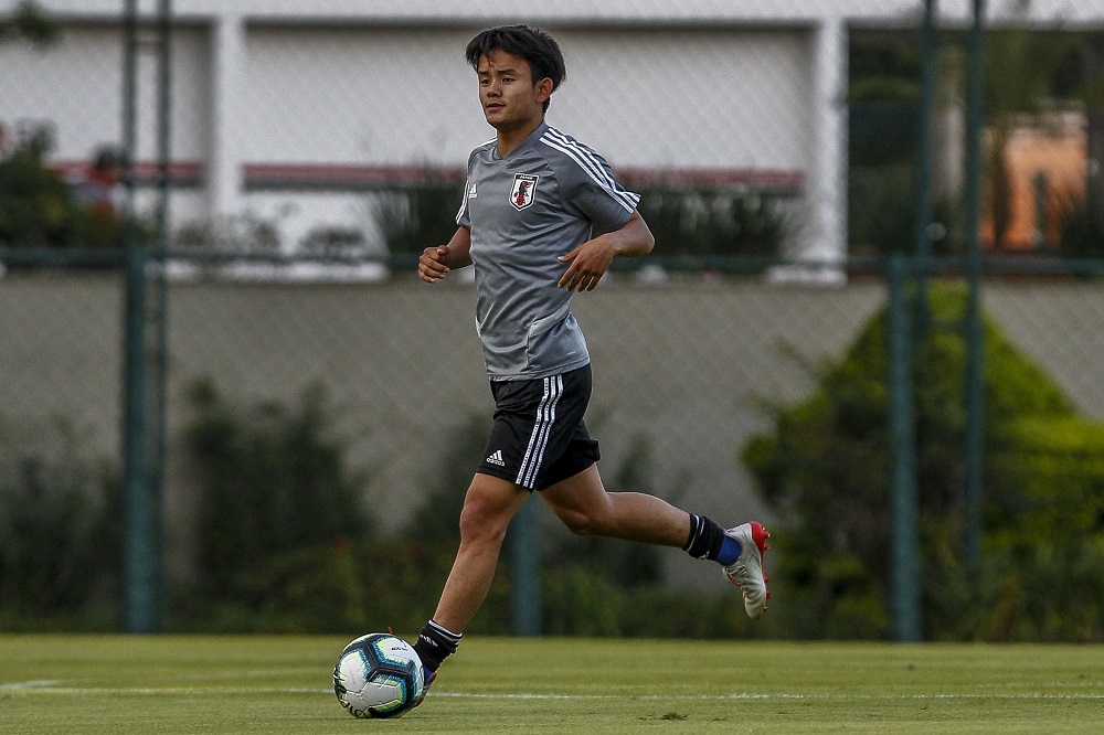 Japanu00e2u20acu2122s Takefusa Kubo takes part in a training session in Sao Paulo June 13, 2019. u00e2u20acu201d AFP pic