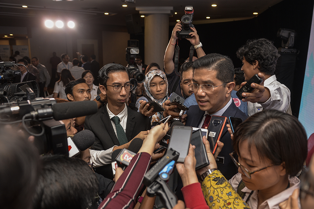 Economic Affairs Minister Datuk Seri Azmin Ali speaks to reporters during the launch of Project Idaman 2019 at SUK Shah Alam June 18, 2019. u00e2u20acu201d Picture by Miera Zulyana