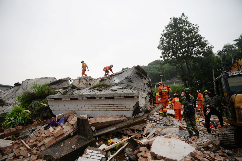 Rescue workers search for survivors in the rubble after earthquakes hit Changning county in Yibin, Sichuan province June 18, 2019. u00e2u20acu201d Reuters picnn