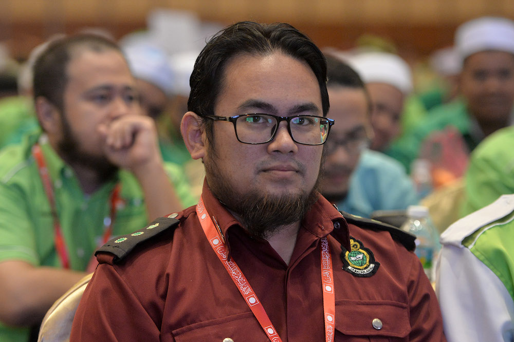 Kedah PAS Deputy Youth chief Nasrun Othman is pictured during the Dewan Pemuda PAS Muktamar in Gambang, Pahang June 20, 2019. u00e2u20acu201d Picture by Mukhriz Hazim