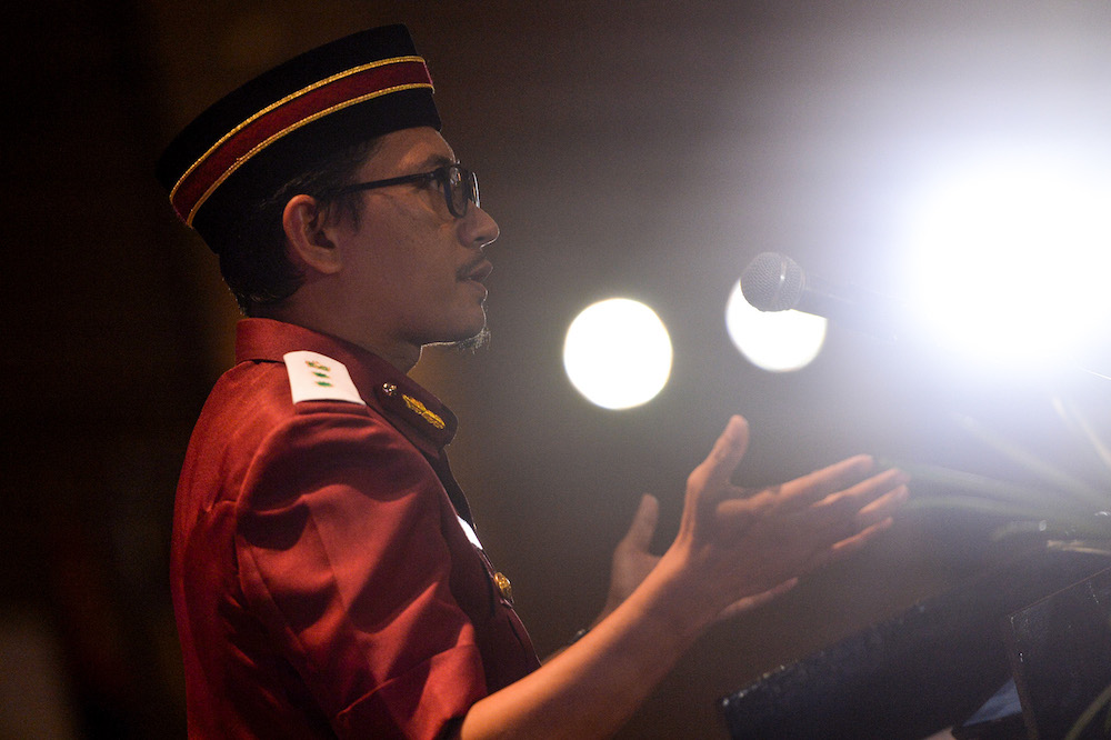 PAS Youth chief Muhammad Khalil Abdul Hadi speaks during the Dewan Pemuda at Muktamar 2019 in Gambang, Pahang June 20, 2019. u00e2u20acu201d Picture by Mukhriz Hazim