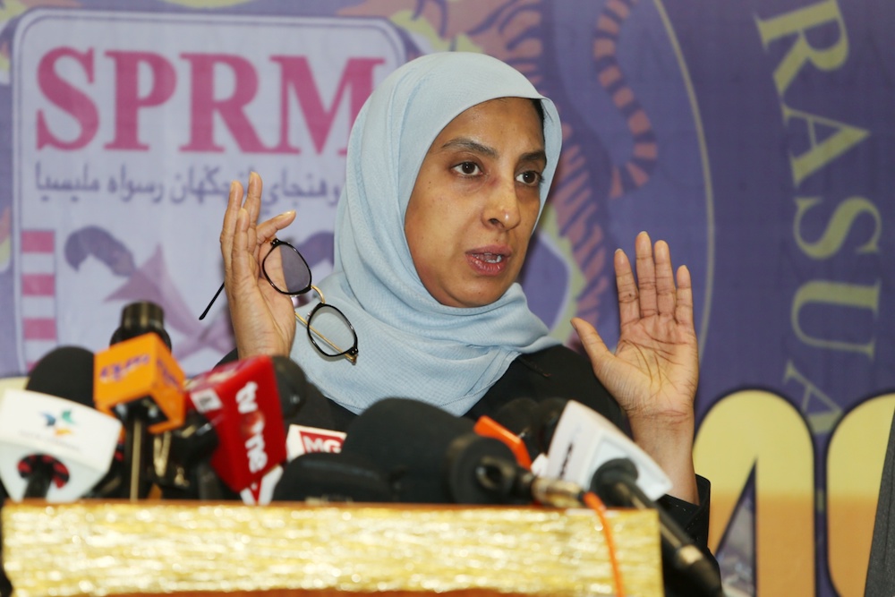 MACC chief commissioner Latheefa Koya addresses a press conference at MACC headquarters in Putrajaya June 21, 2019. u00e2u20acu201d Picture by Choo Choy May