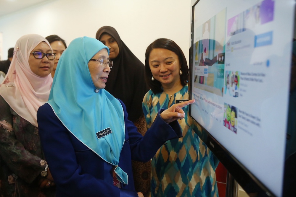Deputy Prime Minister Datuk Seri Dr Wan Azizah Wan Ismail and Deputy Women, Family and Community Development Minister Hannah Yeoh attend the launch of a sex education awareness campaign for children in Putrajaya June 24, 2019. u00e2u20acu201d Picture by Choo Choy May