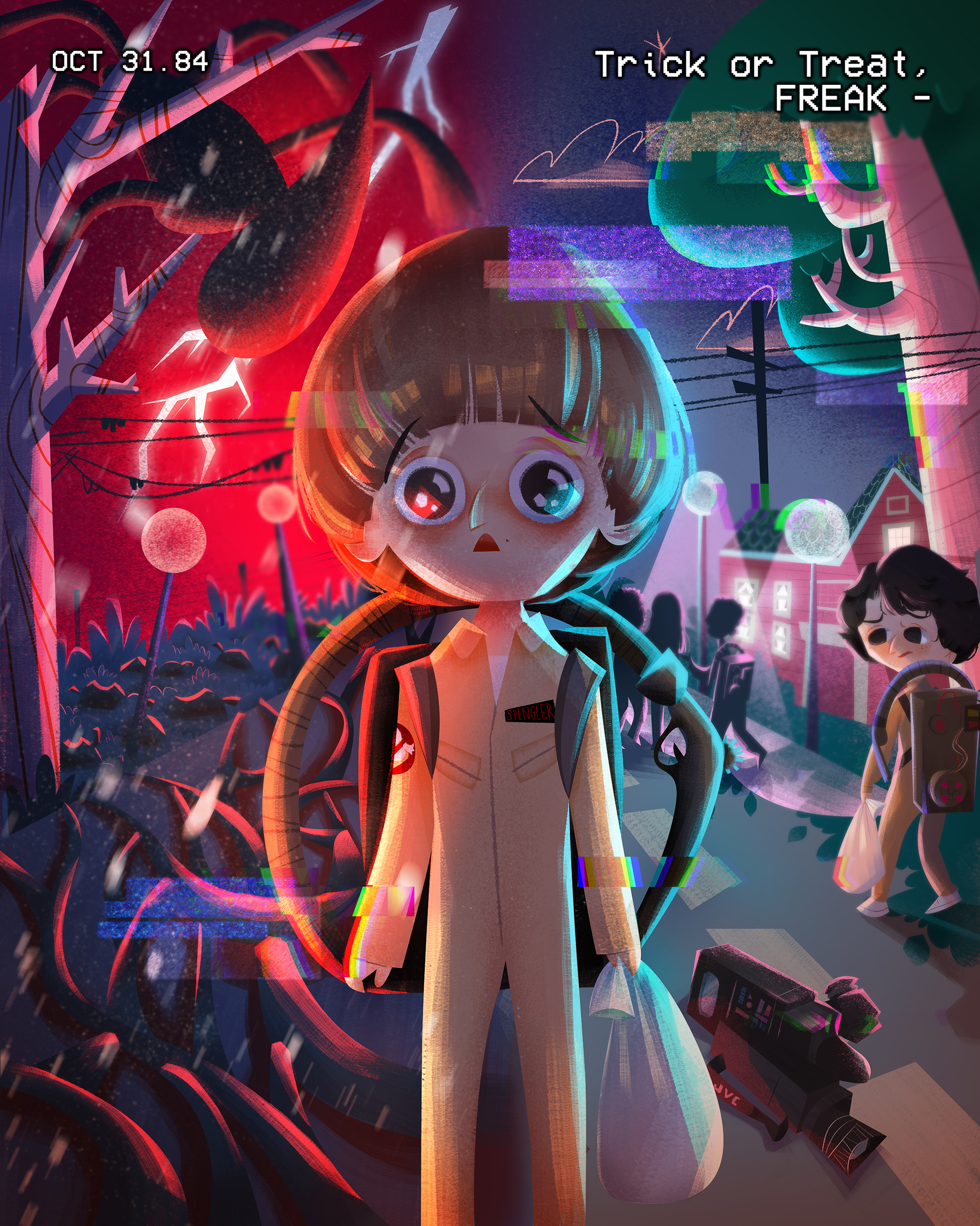 Malaysian artist Lyn-Hui Ongu00e2u20acu2122s poster interpreting the Stranger Things Season 2, Chapter Two: Thick or Treat, Freak episode in her own unique style. u00e2u20acu201d Picture courtesy of Netflix