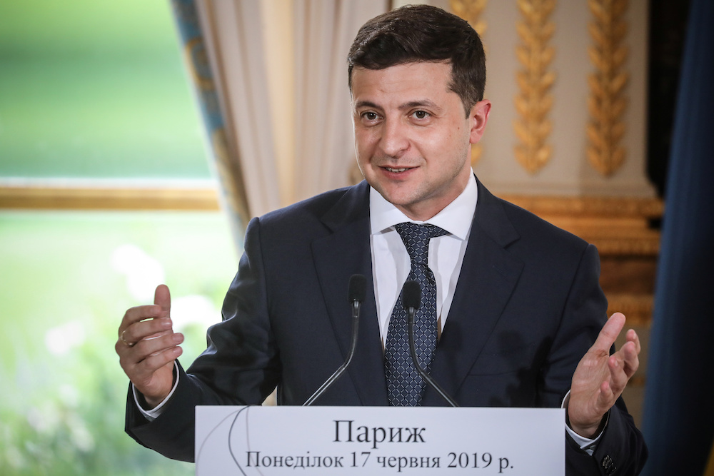 Ukraine's President Volodymyr Zelensky attends a news conference following his meeting with French President Emmanuel Macron at the Elysee Palace in Paris June 17, 2019. u00e2u20acu201d Reuters picnn