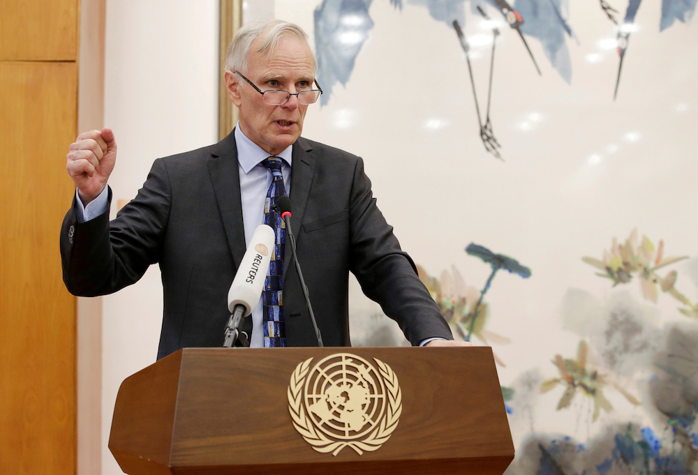 Philip Alston, the UNu00e2u20acu2122s special rapporteur on extreme poverty and human rights, attends a news conference in Beijing August 23, 2016. u00e2u20acu201d Reuters picnn