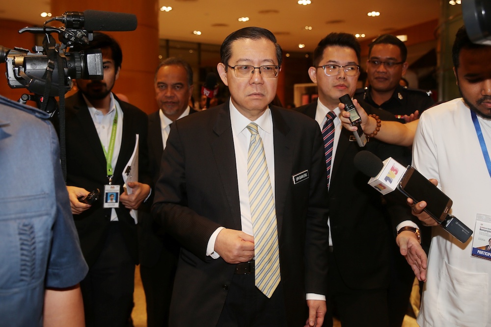 Finance Minister Lim Guan Eng speaks to the media after the 2020 Budget Consultation Council meeting at the Finance Ministry in Putrajaya June 27, 2019. u00e2u20acu201d Picture by Choo Choy May