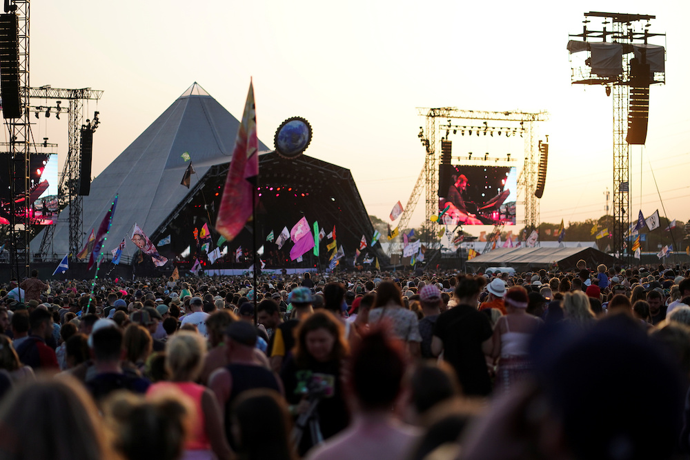 The sun sets behind the Pyramid stage during Glastonbury Festival in Somerset June 28, 2019. u00e2u20acu201d Reuters pic