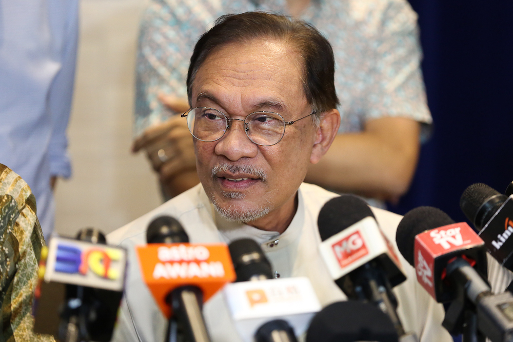 PKR President Datuk Seri Anwar Ibrahim speaks during a press conference at the party headquarters in Petaling Jaya June 23, 2019. u00e2u20acu201d Picture by Yusof Mat Isa