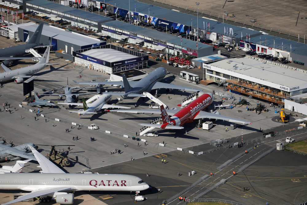 An aerial view shows Airbus airplanes next to other airplanes during the 53rd International Paris Air Show at Le Bourget Airport near Paris, France, June 17, 2019. u00e2u20acu201d Reuters pic