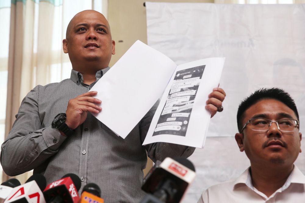 Sabah PKR Youth leader Blisson Zainuddin speaks during a press conference in Kuala Lumpur June 14, 2019. u00e2u20acu201d Picture by Choo Choy May