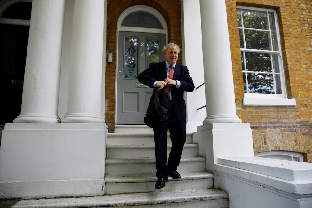 PM hopeful Boris Johnson leaves his home in London, Britain June 21, 2019. u00e2u20acu201d Reuters picnnn