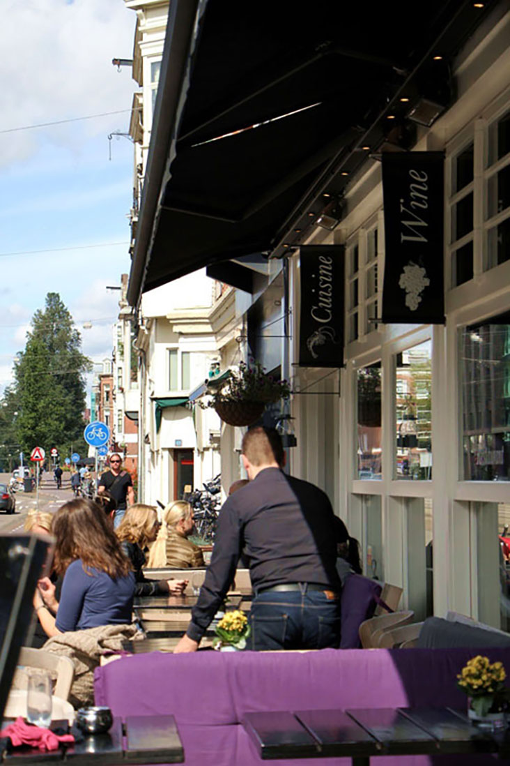 When the sun is out in Amsterdam, dine outside to enjoy the good weather.